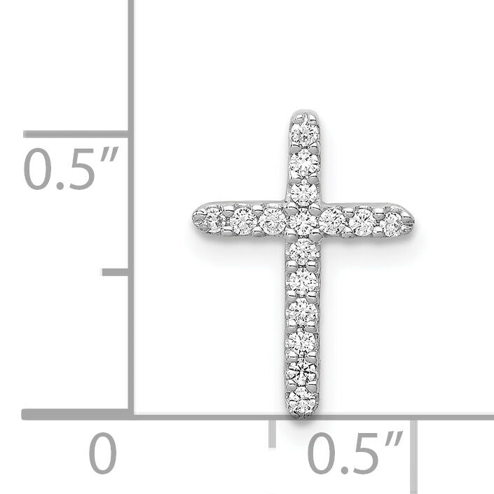 14k White Gold Diamond Cross Pendant-PM4963-013-WA