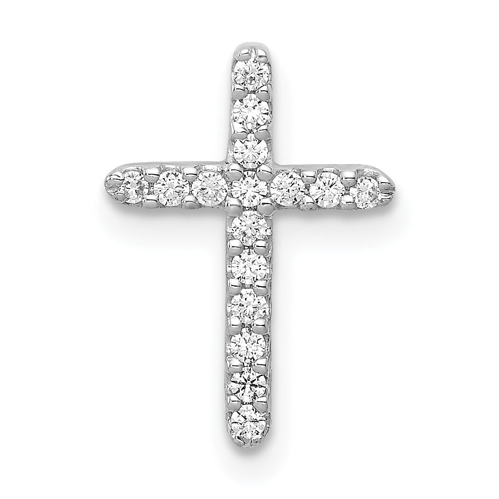 14k White Gold Diamond Cross Pendant-PM4963-013-WA