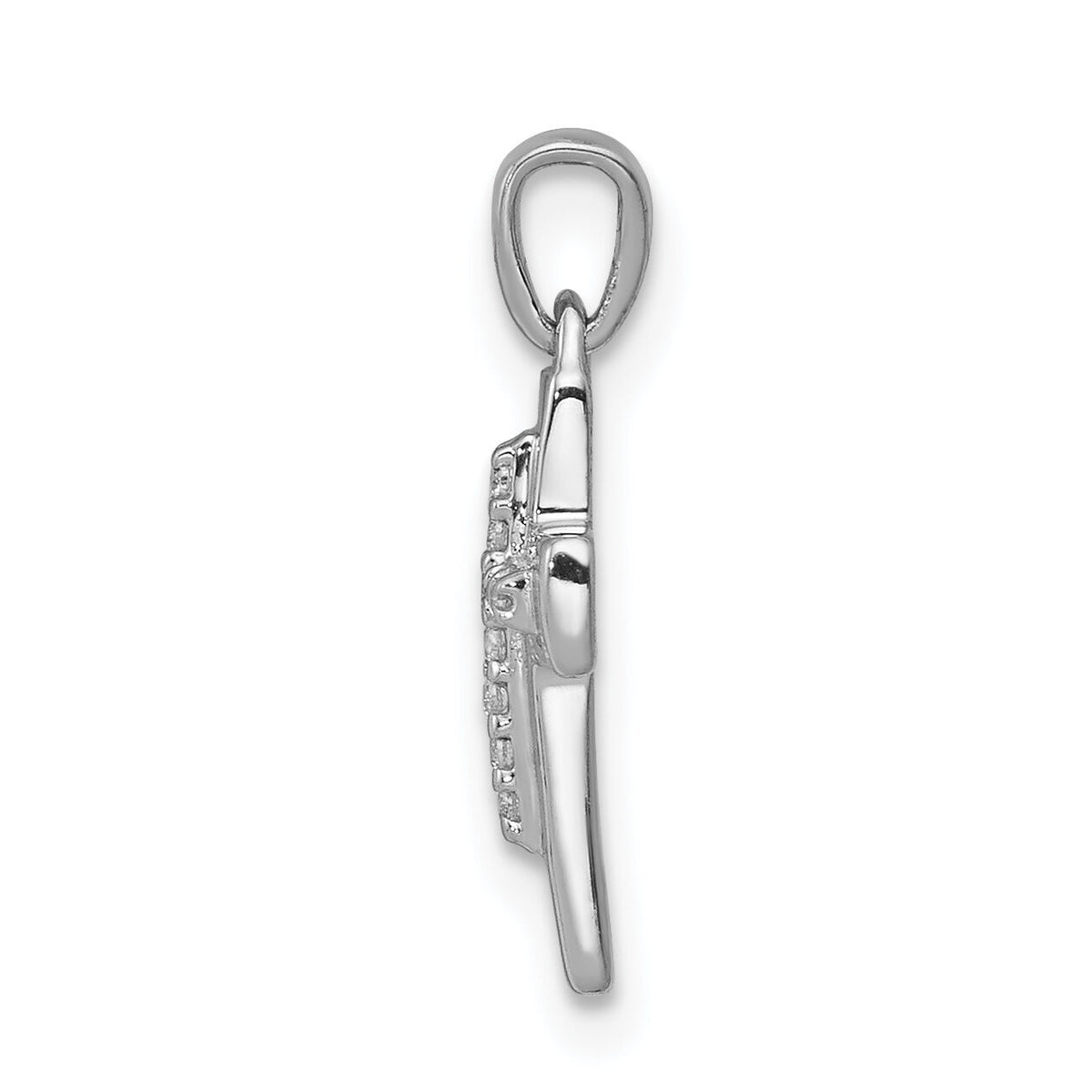 14k White Gold Diamond Cross Pendant-PM4964-004-WA