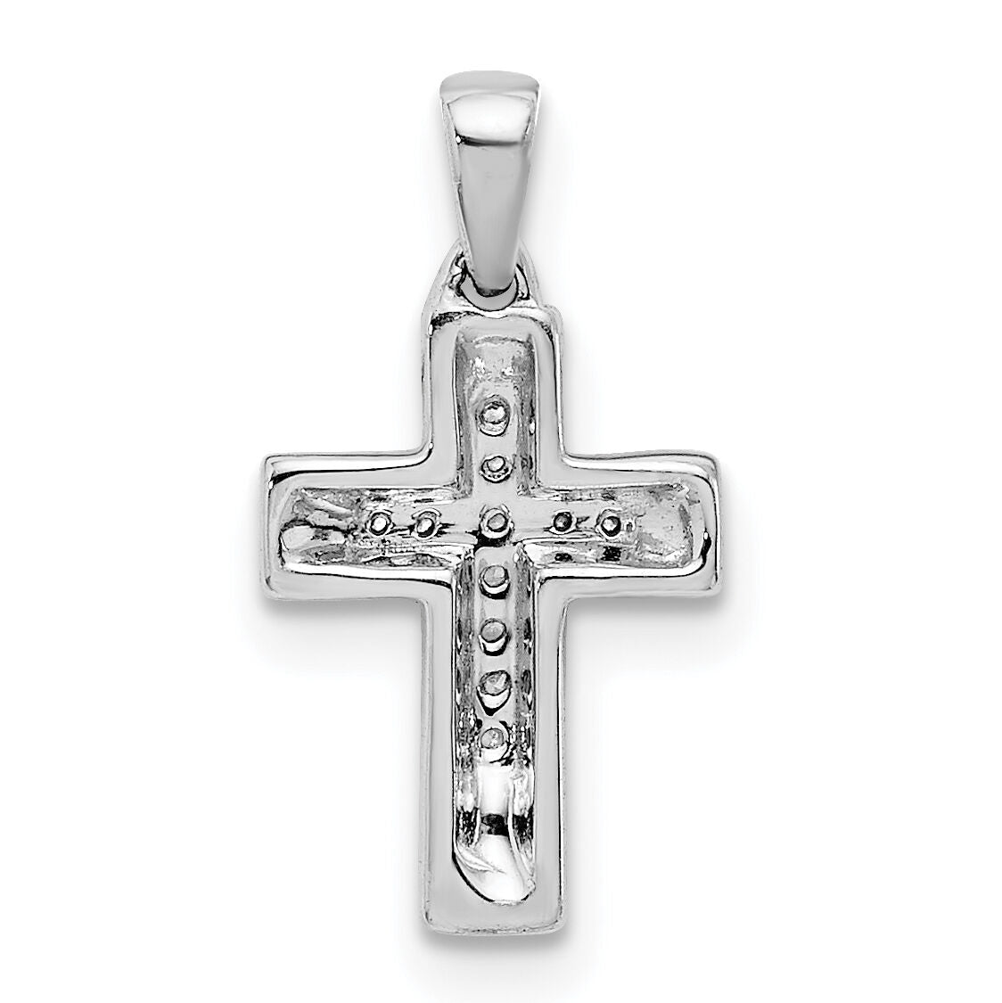14k White Gold Diamond Cross Pendant-PM4964-004-WA