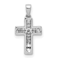 14k White Gold Diamond Cross Pendant-PM4964-004-WA