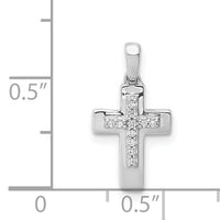 14k White Gold Diamond Cross Pendant-PM4964-004-WA