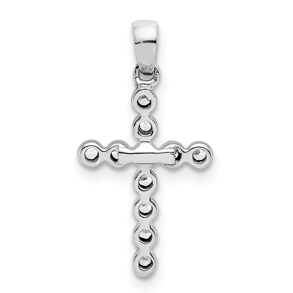 14k White Gold 1/10ct. Diamond Cross Pendant-PM4966-010-WA