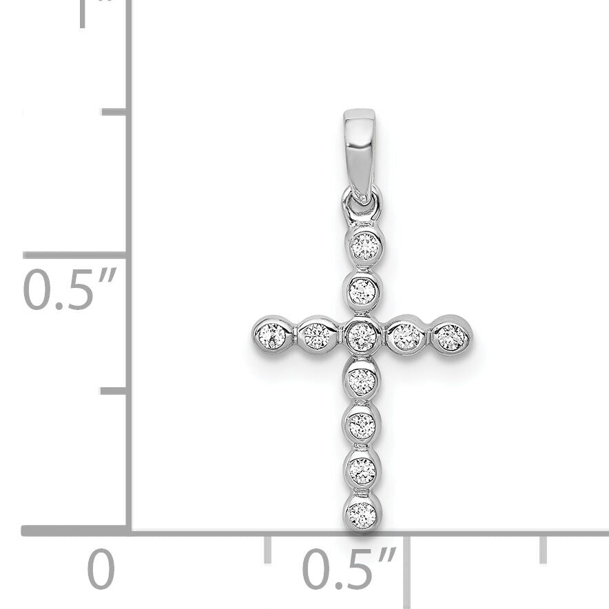 14k White Gold 1/10ct. Diamond Cross Pendant-PM4966-010-WA