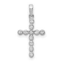 14k White Gold 1/10ct. Diamond Cross Pendant-PM4966-010-WA