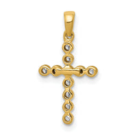 14k Polished 1/10ct. Diamond Cross Pendant-PM4966-010-YA