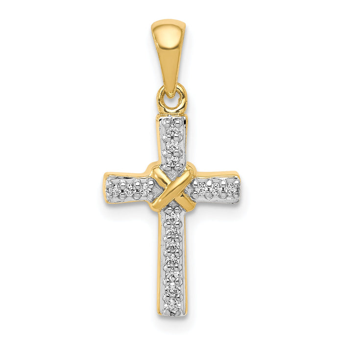 14k 1/6ct. Diamond Latin Cross Pendant-PM4967-016-YA