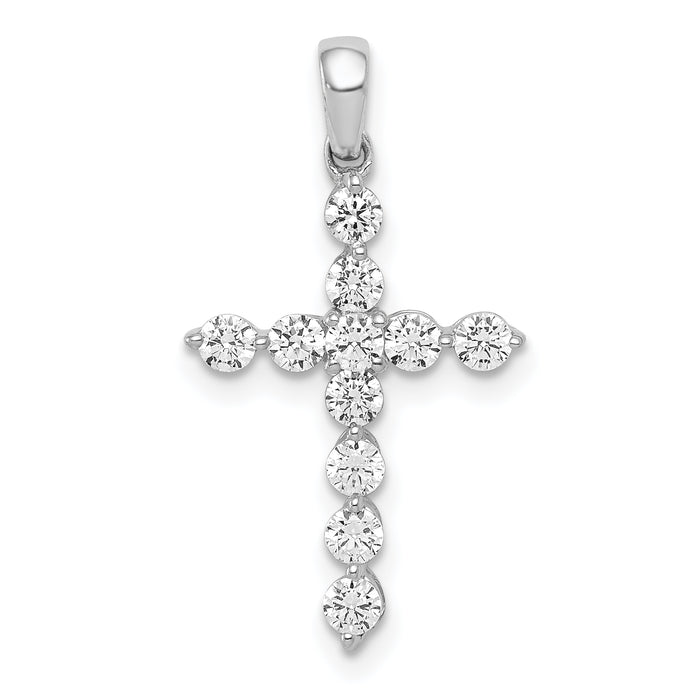 14k White Gold 1/2ct. Diamond Cross Pendant-PM4968-050-WA