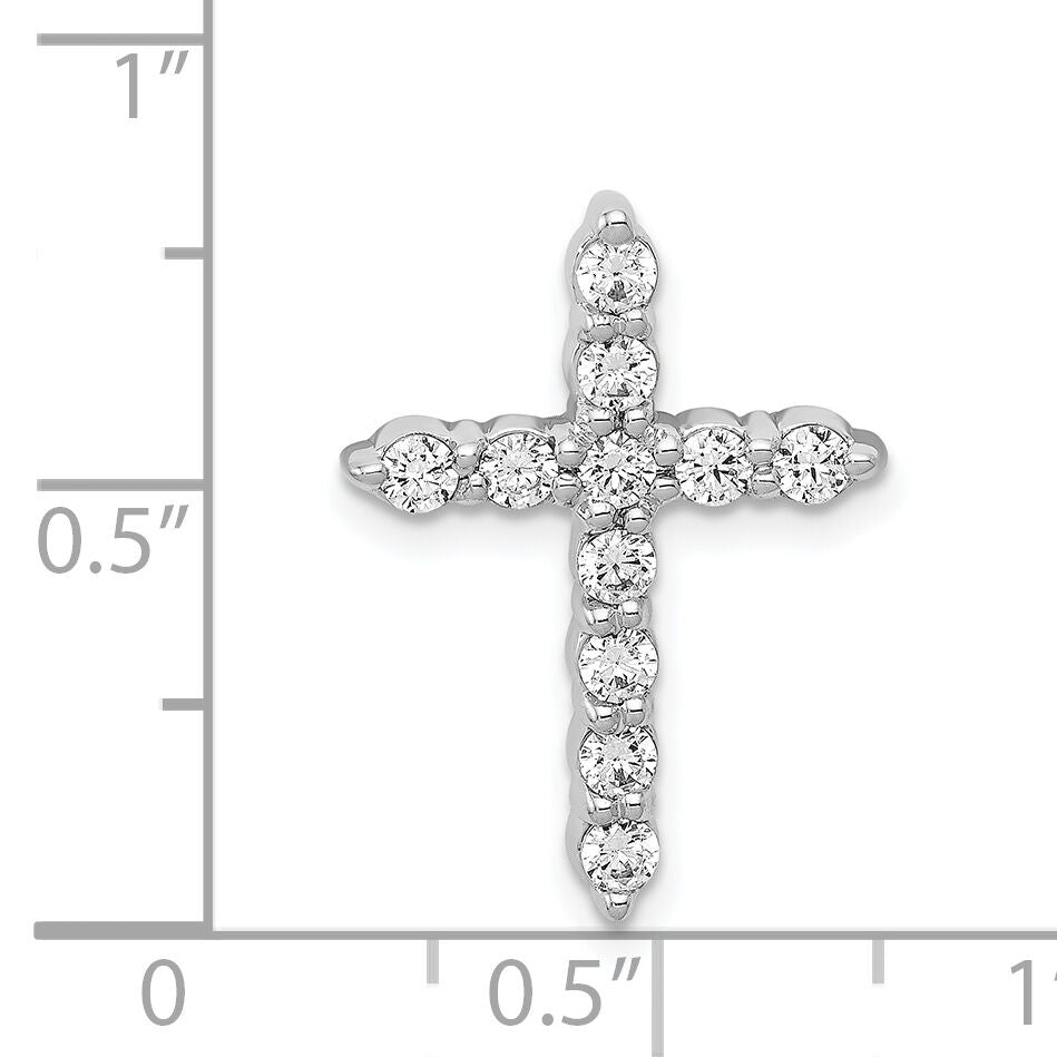 14k White Gold 1/2ct. Diamond Cross Chain Slide-PM4969-050-WA