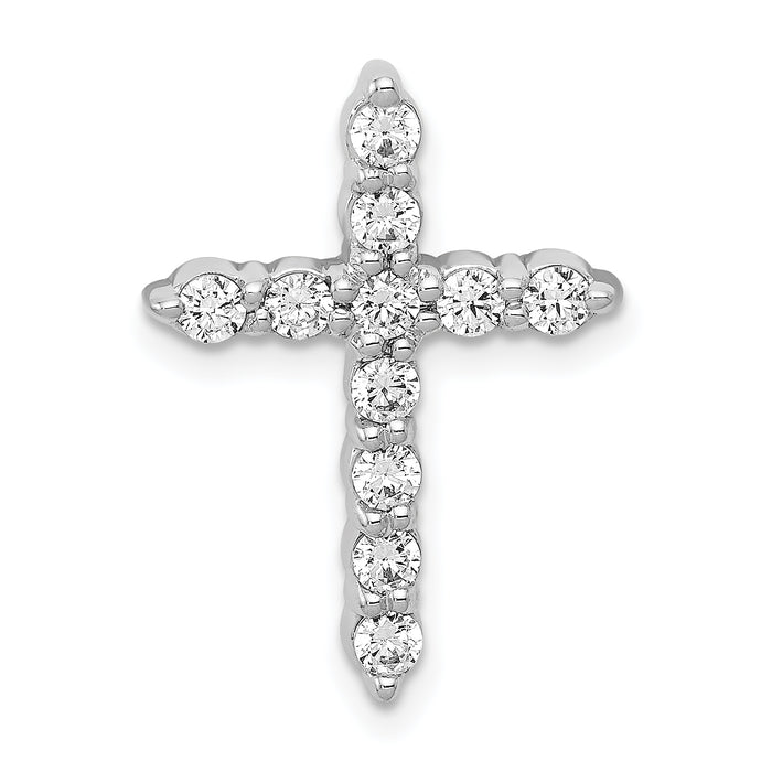 14k White Gold 1/2ct. Diamond Cross Chain Slide-PM4969-050-WA