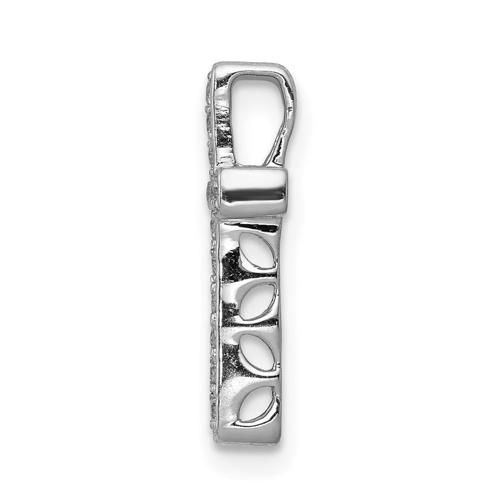 14k White Gold 1/6ct. Diamond Latin Cross Chain Slide-PM4972-016-WA