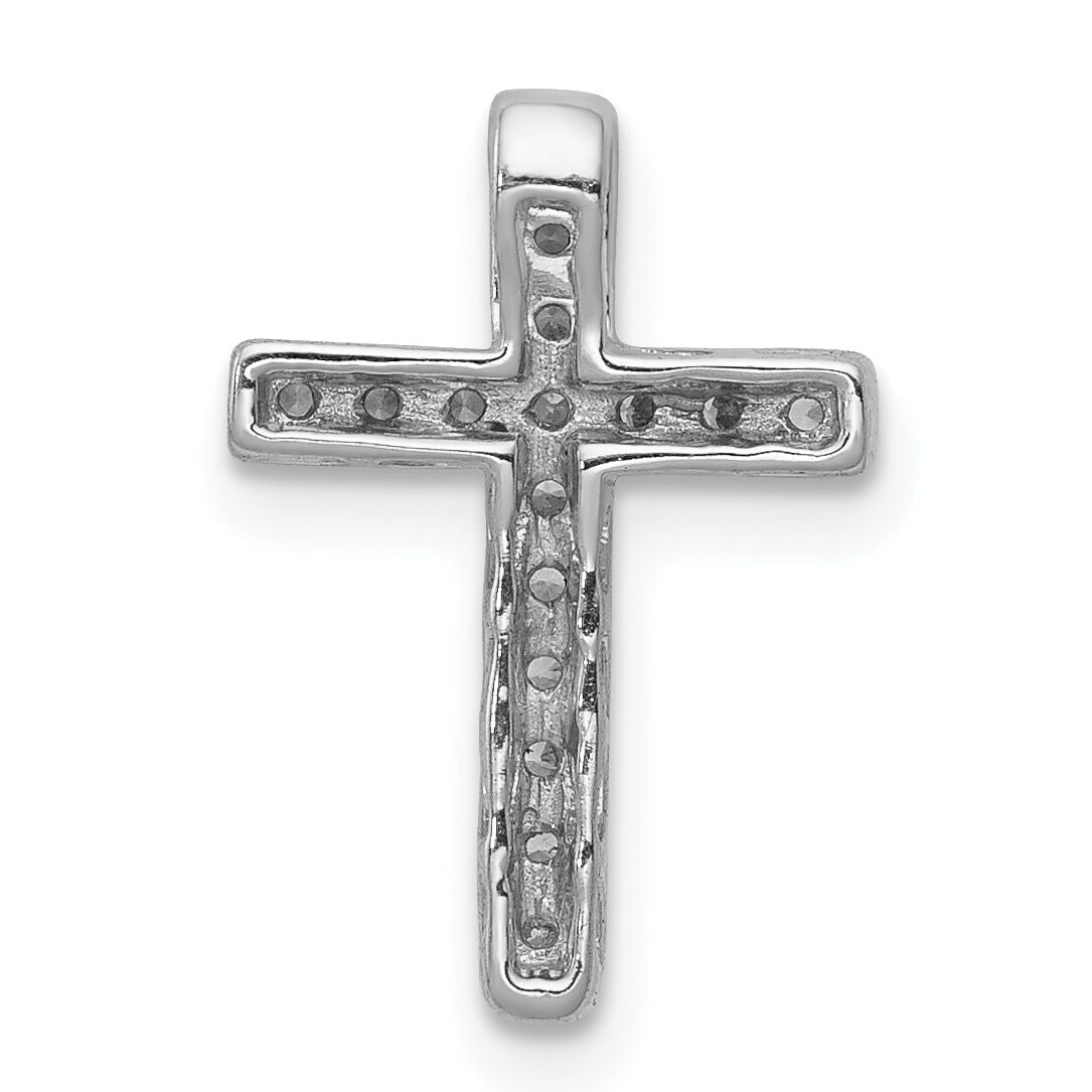 14k White Gold 1/6ct. Diamond Latin Cross Chain Slide-PM4972-016-WA
