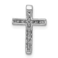 14k White Gold 1/6ct. Diamond Latin Cross Chain Slide-PM4972-016-WA