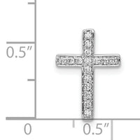 14k White Gold 1/6ct. Diamond Latin Cross Chain Slide-PM4972-016-WA