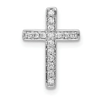 14k White Gold 1/6ct. Diamond Latin Cross Chain Slide-PM4972-016-WA