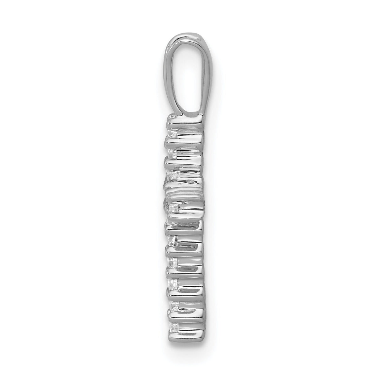 14k White Gold 1/6ct. Diamond Latin Cross Pendant-PM4973-016-WA