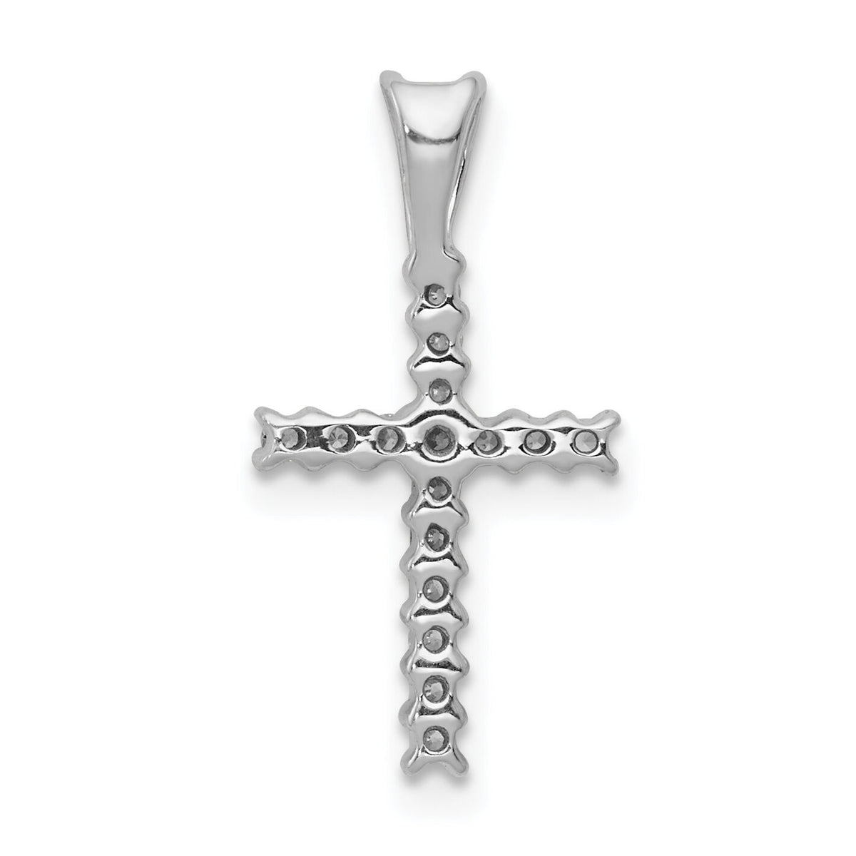 14k White Gold 1/6ct. Diamond Latin Cross Pendant-PM4973-016-WA