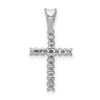 14k White Gold 1/6ct. Diamond Latin Cross Pendant-PM4973-016-WA