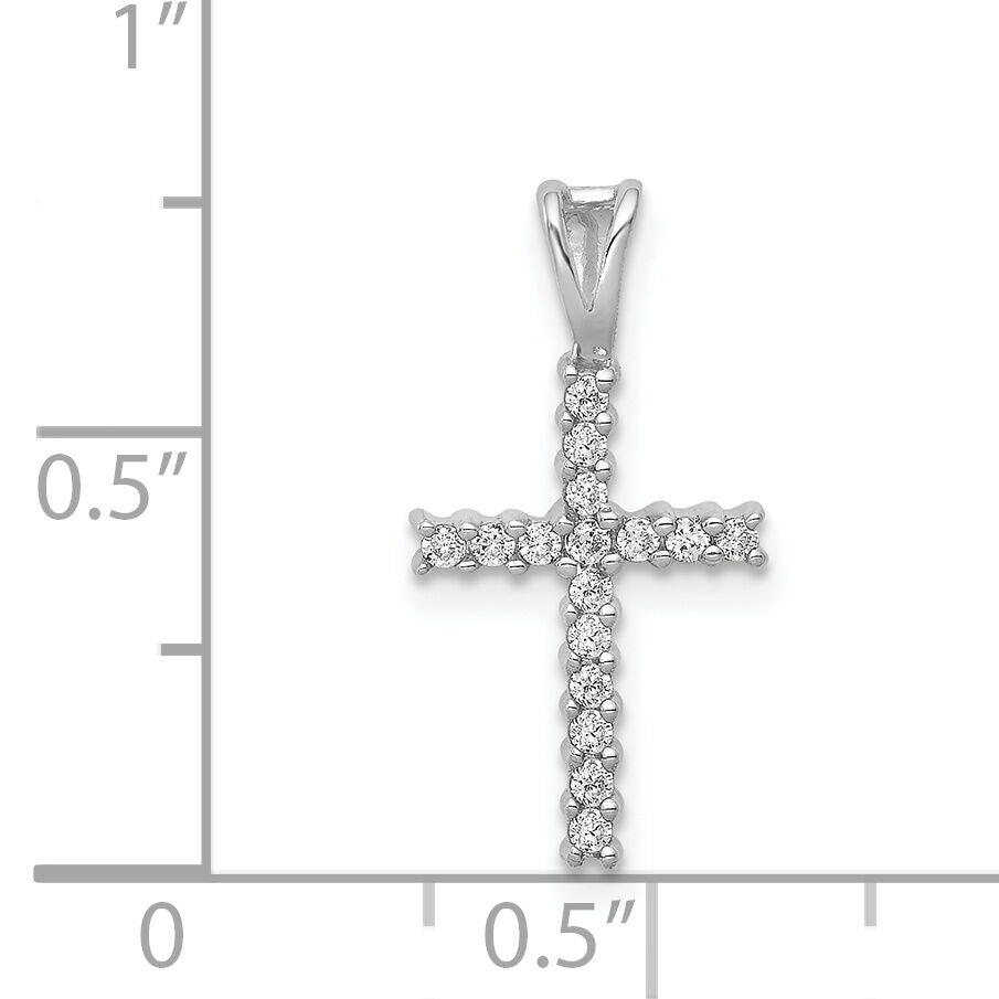 14k White Gold 1/6ct. Diamond Latin Cross Pendant-PM4973-016-WA