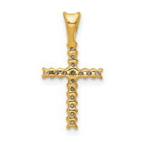 14k 1/6ct. Diamond Latin Cross Pendant-PM4973-016-YA