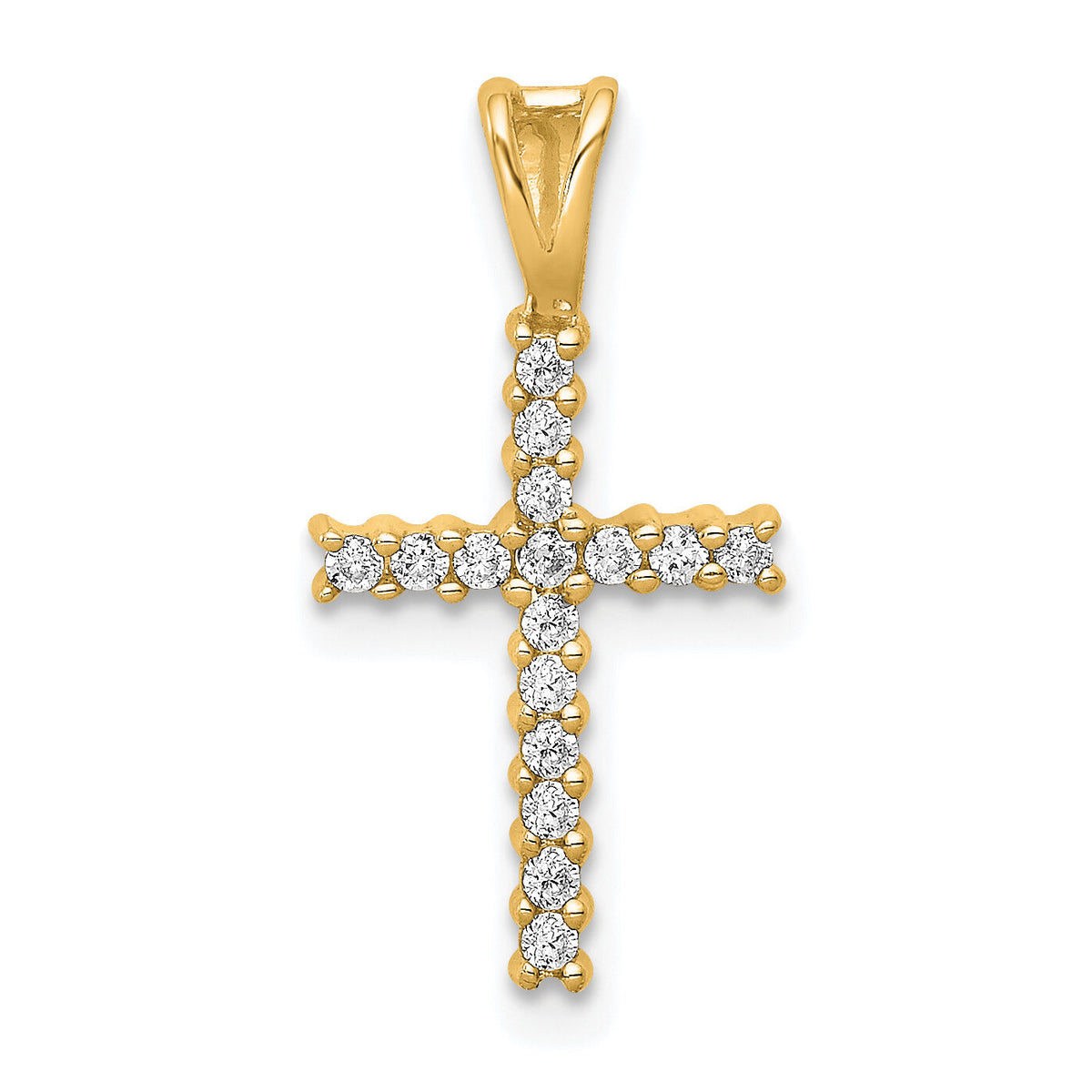 14k 1/6ct. Diamond Latin Cross Pendant-PM4973-016-YA