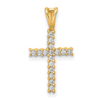 14k 1/6ct. Diamond Latin Cross Pendant-PM4973-016-YA