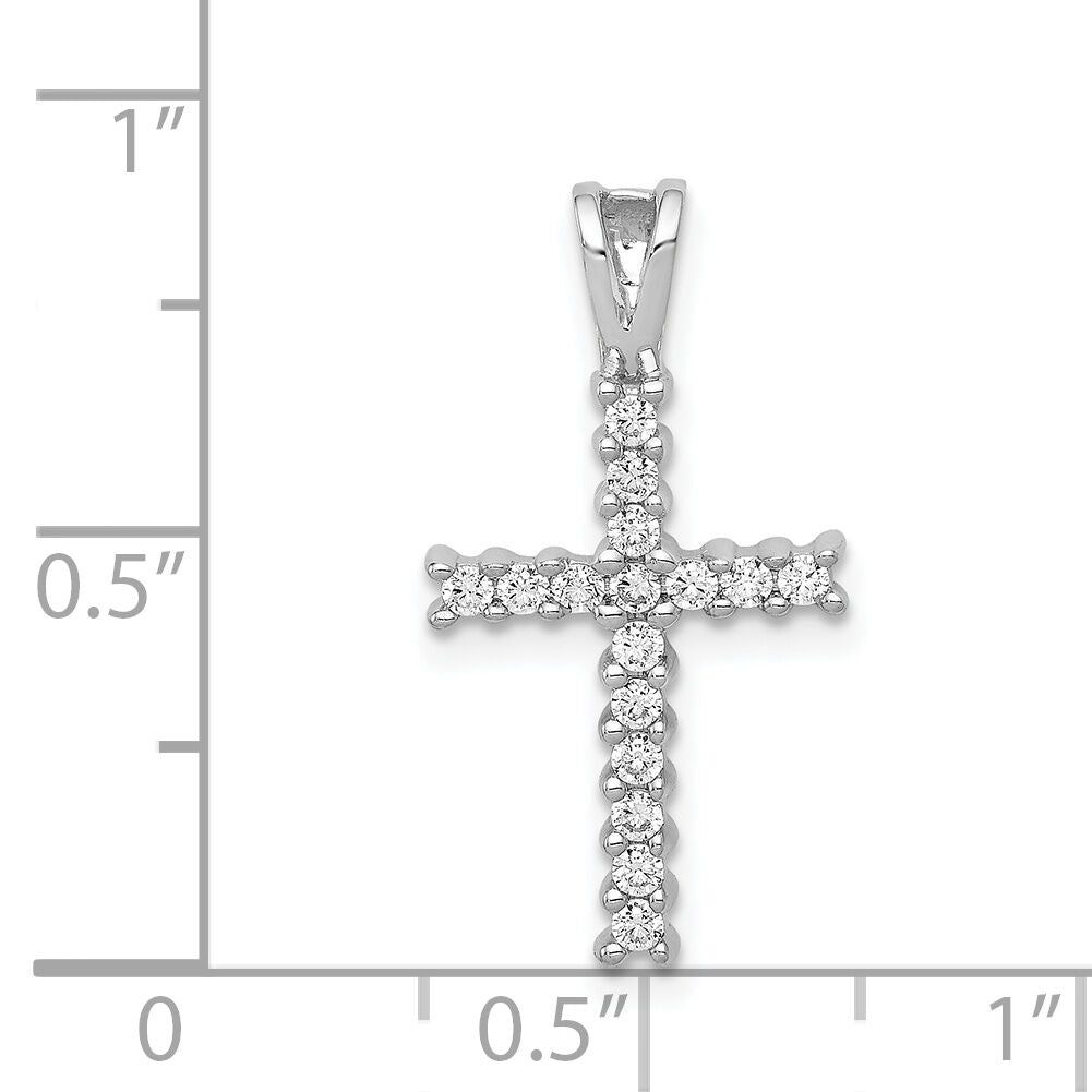 14k White Gold 1/4ct. Diamond Latin Cross Pendant-PM4973-025-WA
