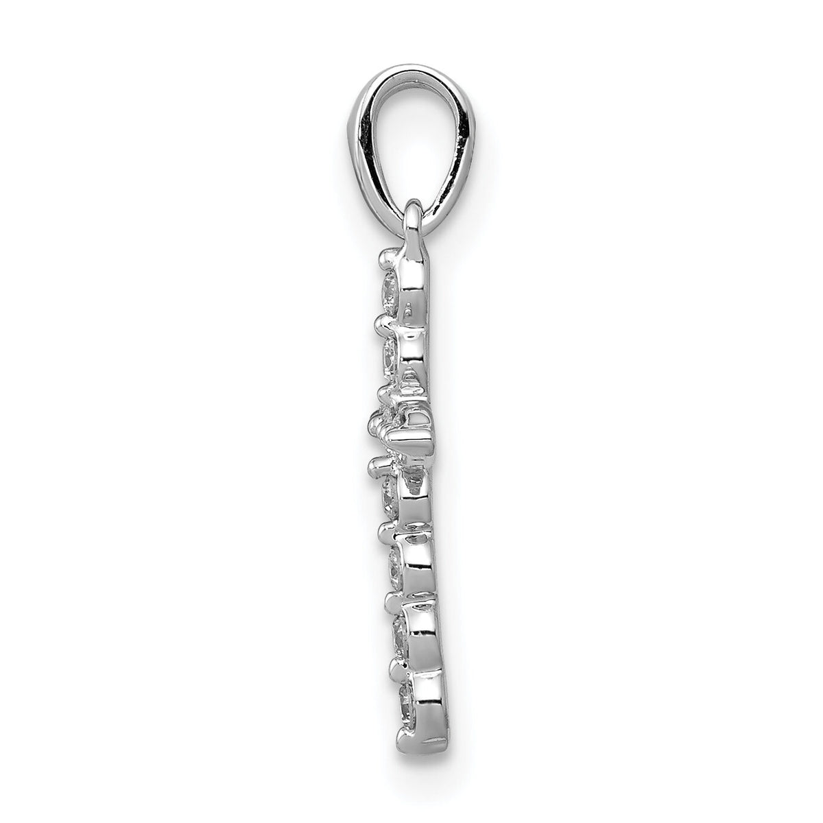 14k White Gold 1/10ct. Diamond Cross Pendant-PM4974-010-WA
