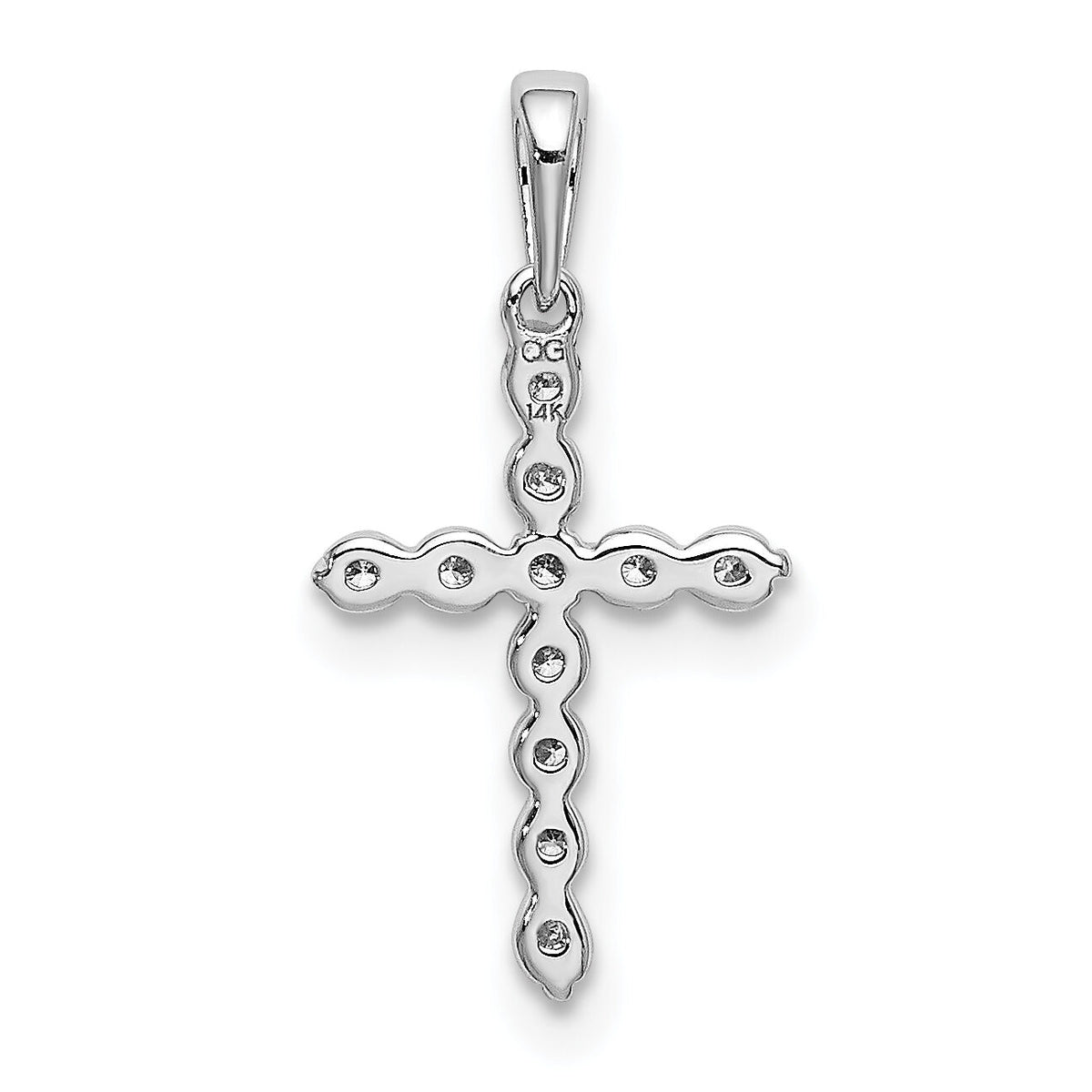 14k White Gold 1/10ct. Diamond Cross Pendant-PM4974-010-WA