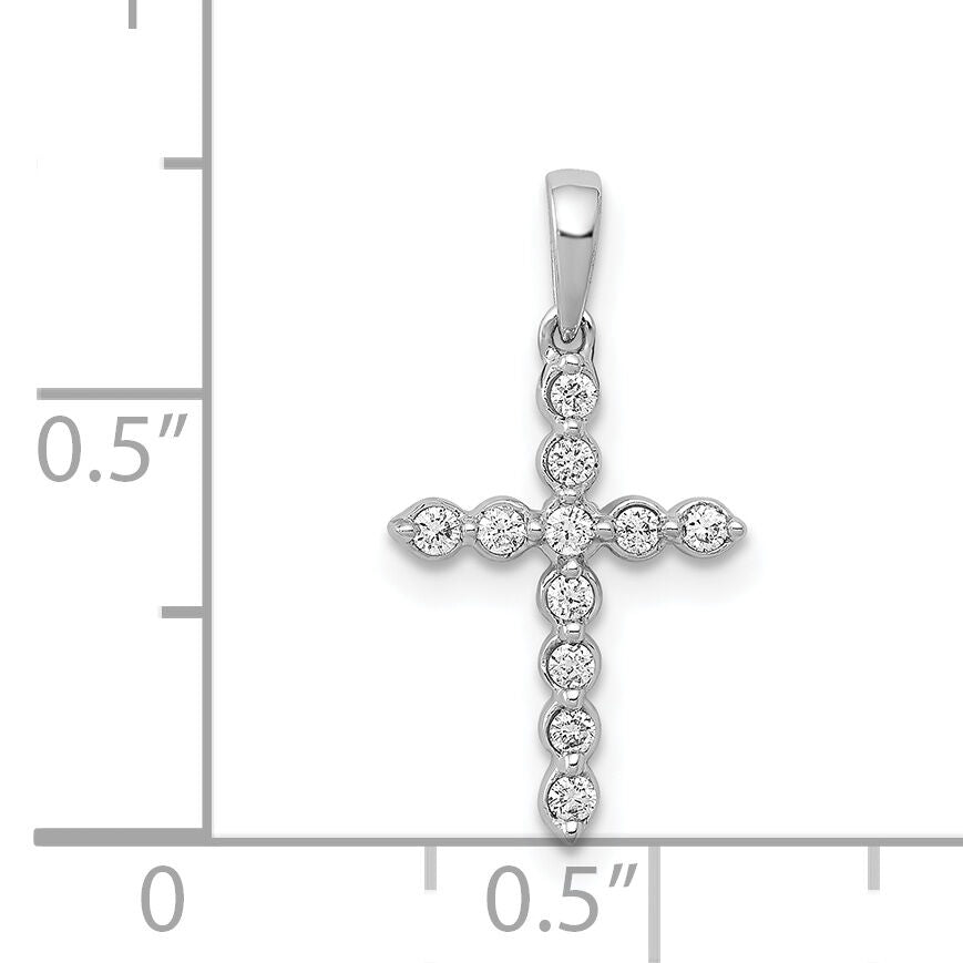 14k White Gold 1/10ct. Diamond Cross Pendant-PM4974-010-WA
