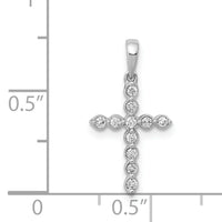 14k White Gold 1/10ct. Diamond Cross Pendant-PM4974-010-WA