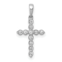 14k White Gold 1/10ct. Diamond Cross Pendant-PM4974-010-WA