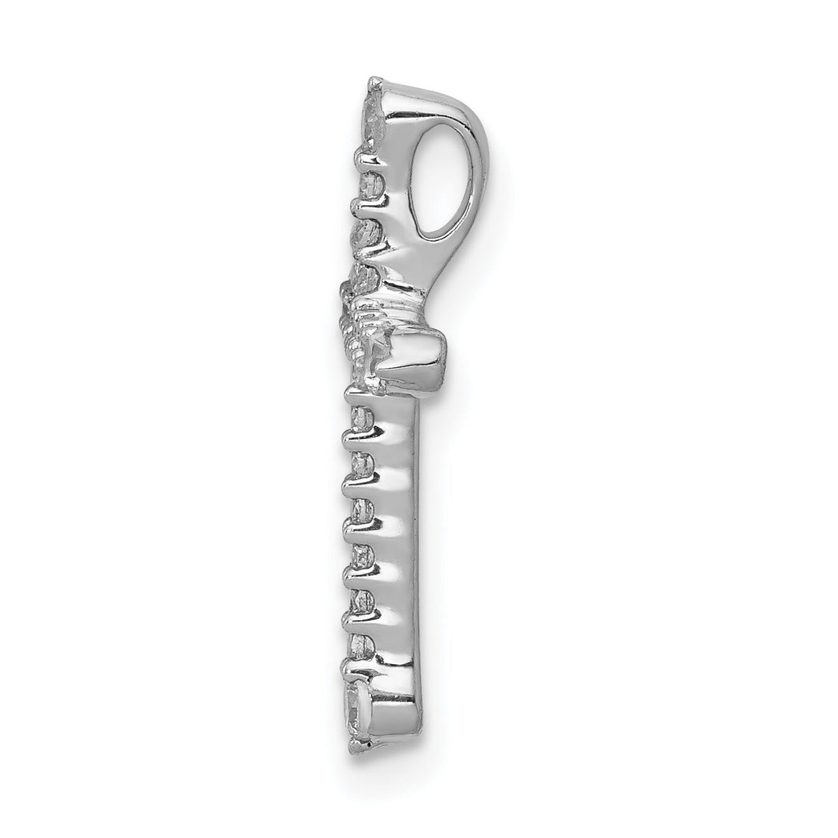 14k White Gold 1/5ct. Diamond Cross Chain Slide-PM4975-020-WA