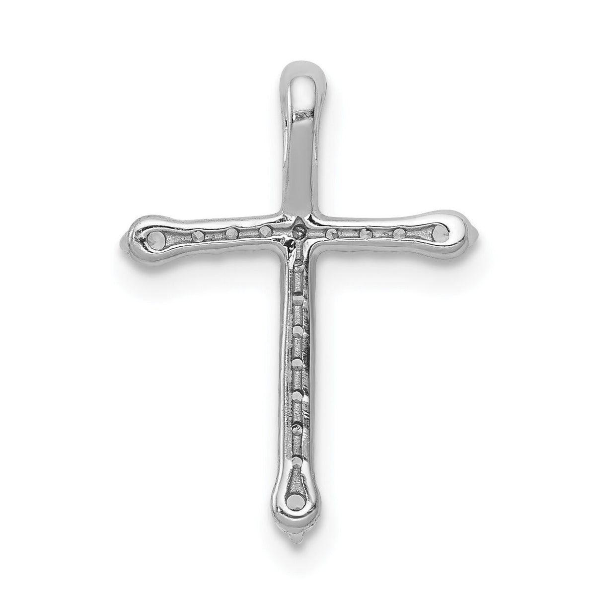 14k White Gold 1/5ct. Diamond Cross Chain Slide-PM4975-020-WA