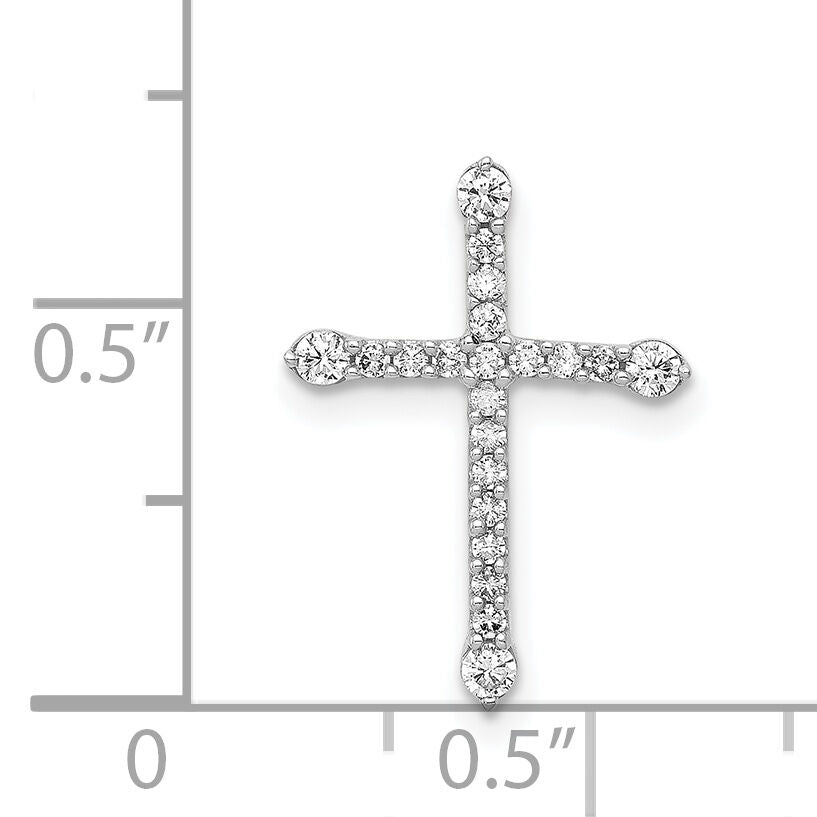 14k White Gold 1/5ct. Diamond Cross Chain Slide-PM4975-020-WA