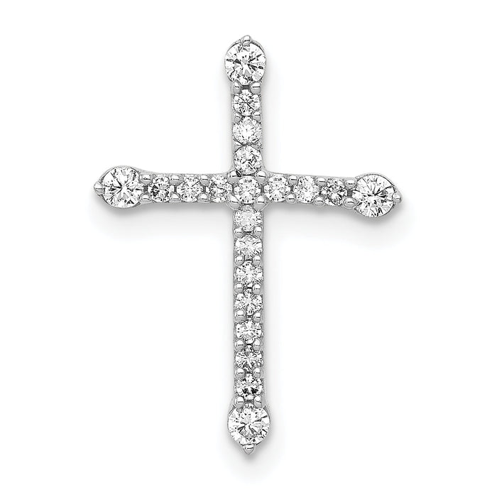 14k White Gold 1/5ct. Diamond Cross Chain Slide-PM4975-020-WA