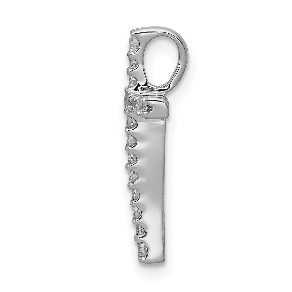 14k White Gold 1/5ct. Diamond Latin Cross Chain Slide-PM4976-020-WA