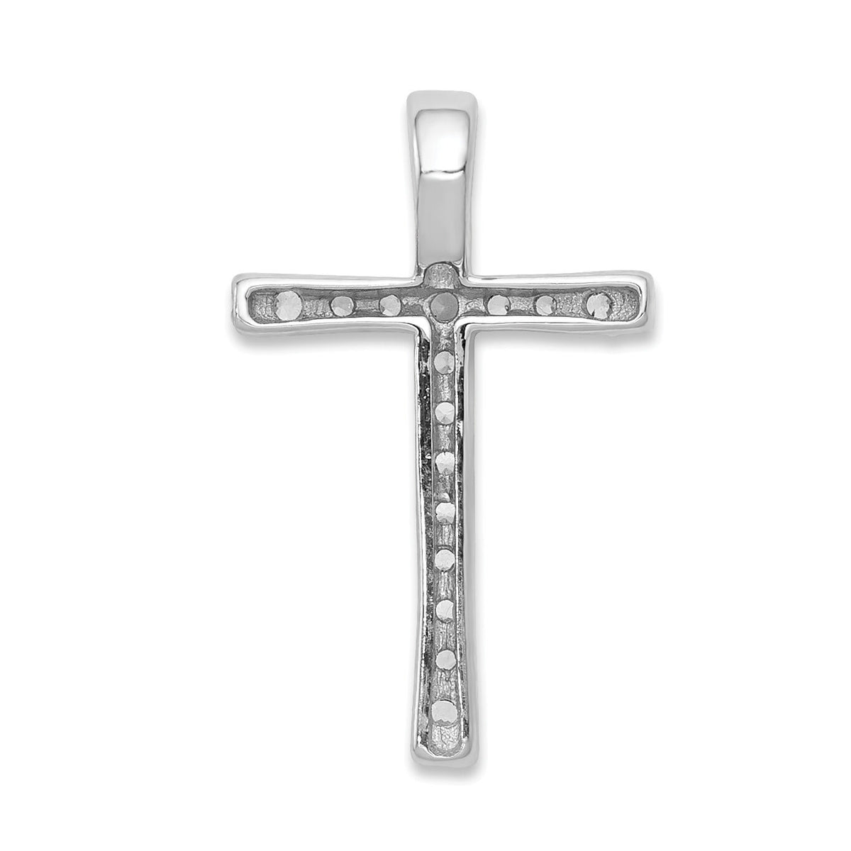 14k White Gold 1/5ct. Diamond Latin Cross Chain Slide-PM4976-020-WA