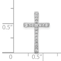 14k White Gold 1/5ct. Diamond Latin Cross Chain Slide-PM4976-020-WA
