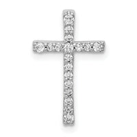 14k White Gold 1/5ct. Diamond Latin Cross Chain Slide-PM4976-020-WA