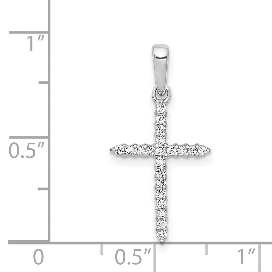 14k White Gold 1/6ct. Diamond Cross Pendant-PM4977-016-WA