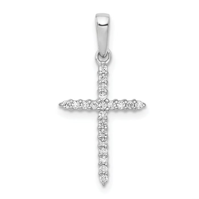 14k White Gold 1/6ct. Diamond Cross Pendant-PM4977-016-WA