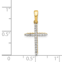 14k 1/6ct. Diamond Cross Pendant-PM4977-016-YA