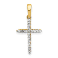 14k 1/6ct. Diamond Cross Pendant-PM4977-016-YA