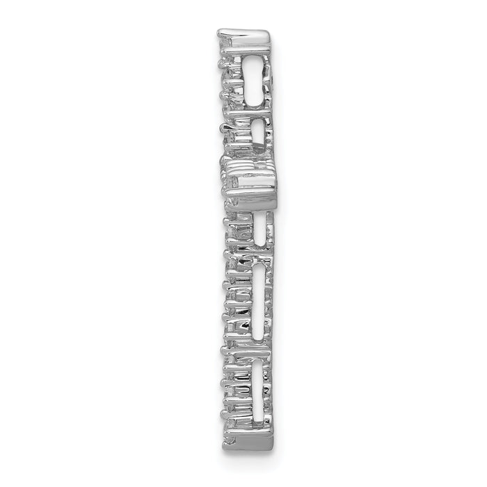 14k White Gold 3/8ct. Diamond Cross Chain Slide-PM4978-040-WA