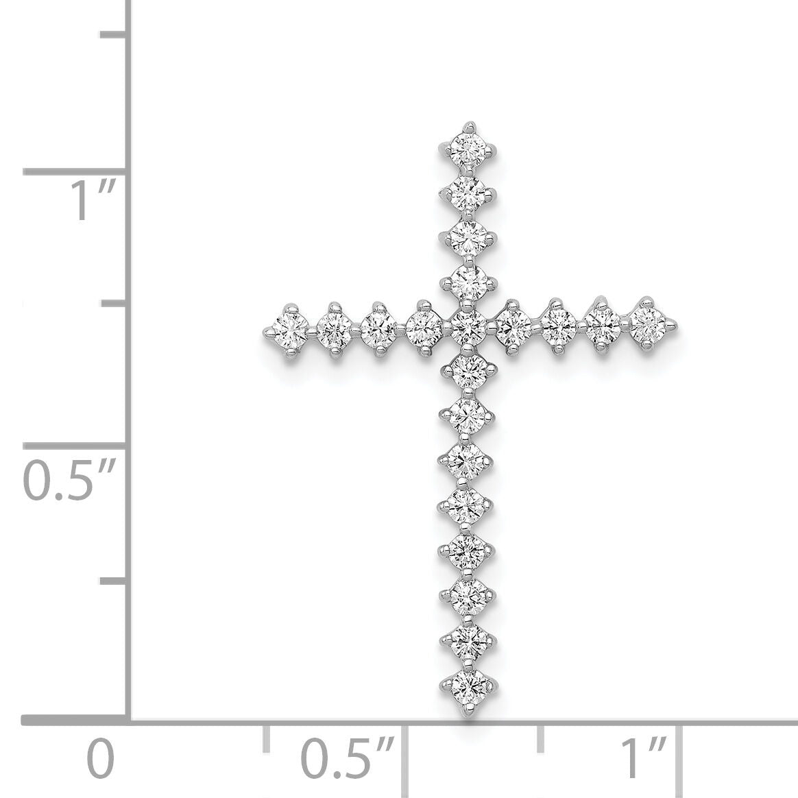 14k White Gold 3/8ct. Diamond Cross Chain Slide-PM4978-040-WA