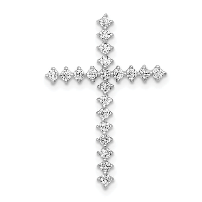 14k White Gold 3/8ct. Diamond Cross Chain Slide-PM4978-040-WA