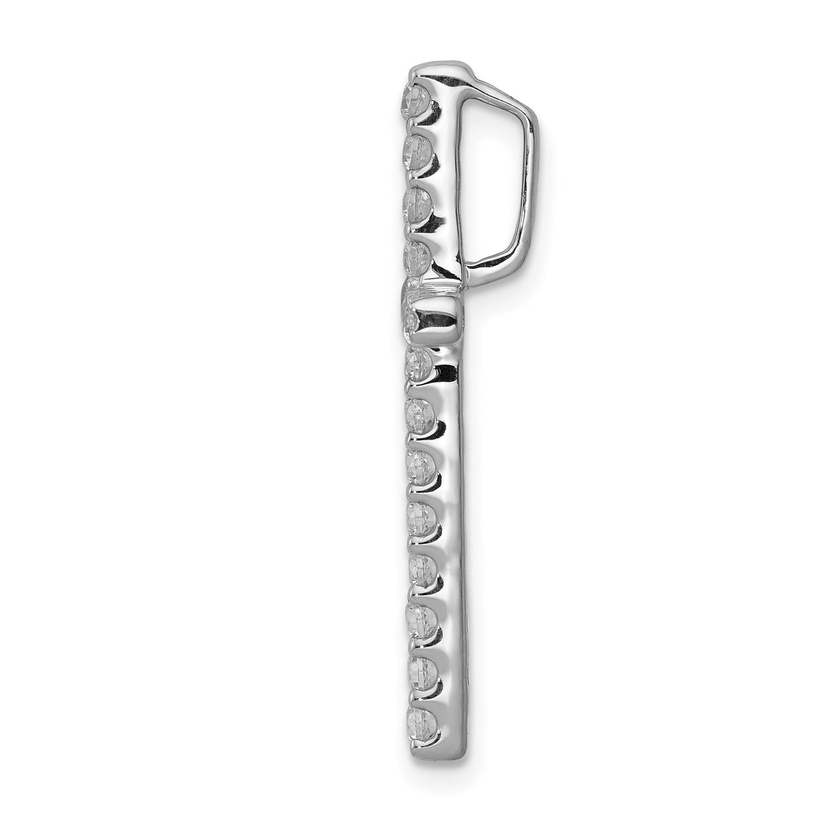 14k White Gold Diamond Cross Pendant-PM4979-050-WA