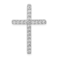 14k White Gold Diamond Cross Pendant-PM4979-050-WA