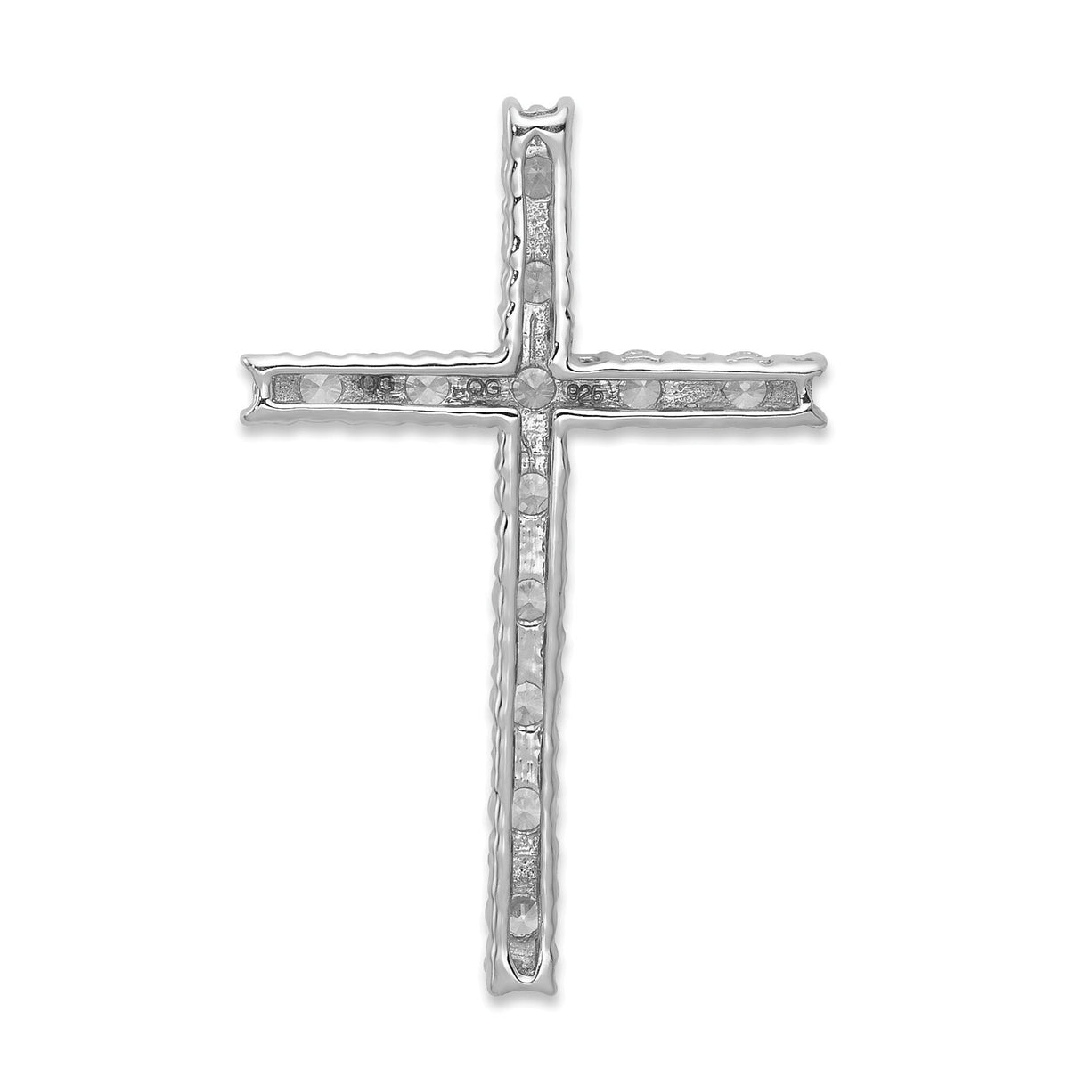 14k White Gold Diamond Latin Cross Pendant-PM4980-050-WA